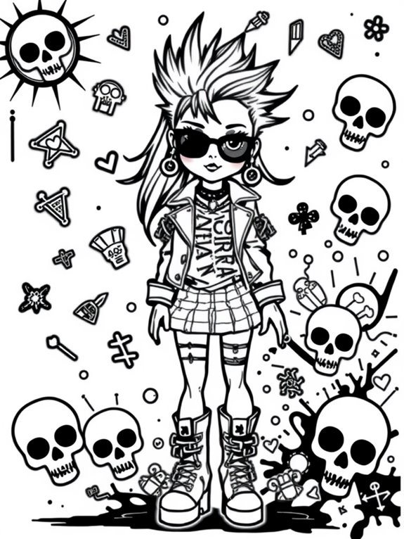 punk fashion doll design