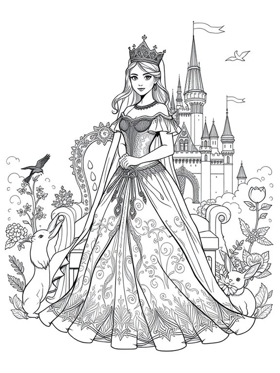 queen coloring page design