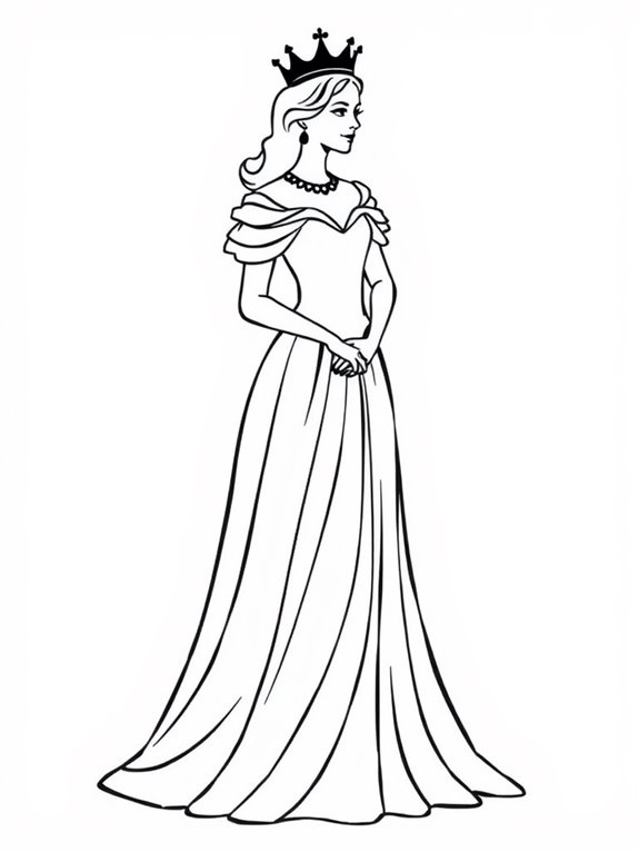 queen silhouette coloring page