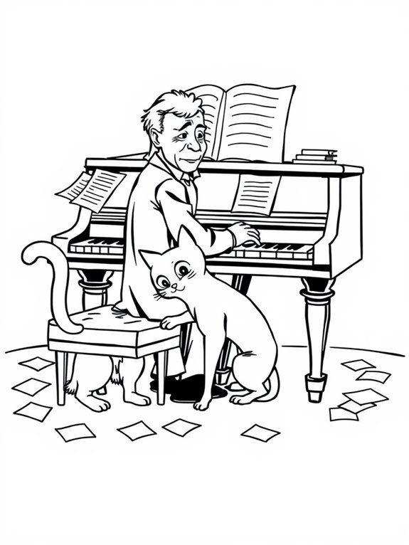 rachmaninoff and cat art