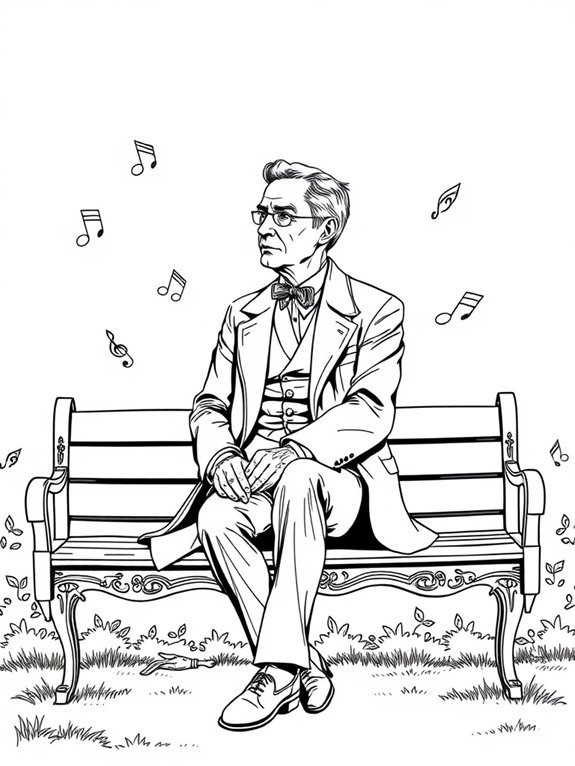 rachmaninoff bench coloring page