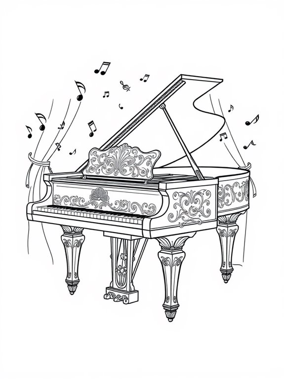 rachmaninoff piano coloring page