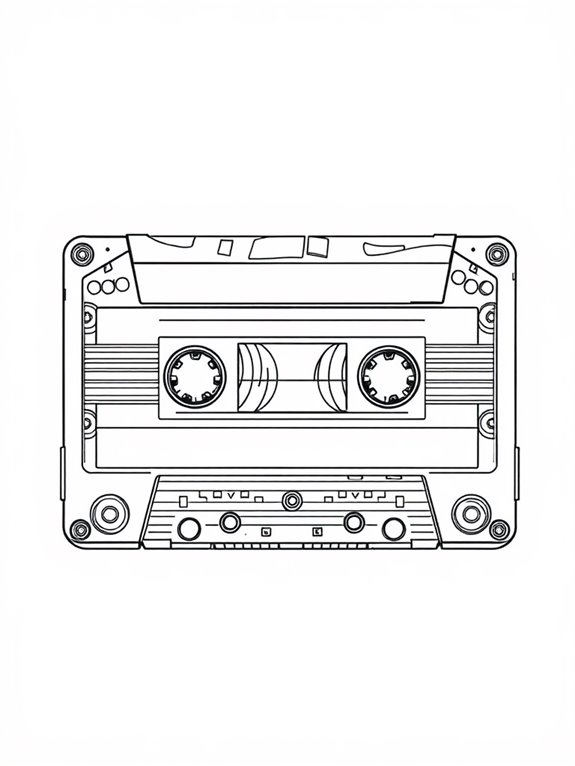 retro cassette tape coloring