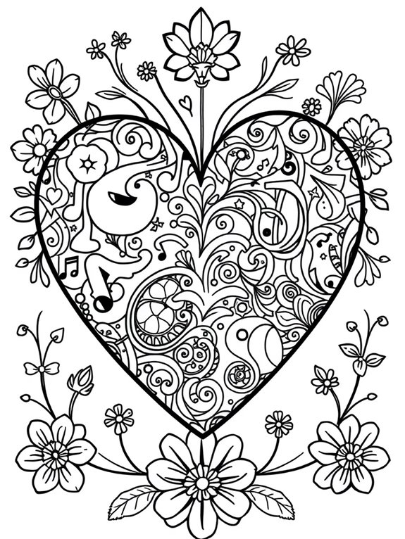 rihanna heart design coloring page