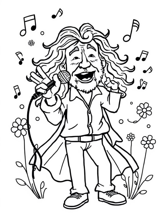 robert plant coloring page