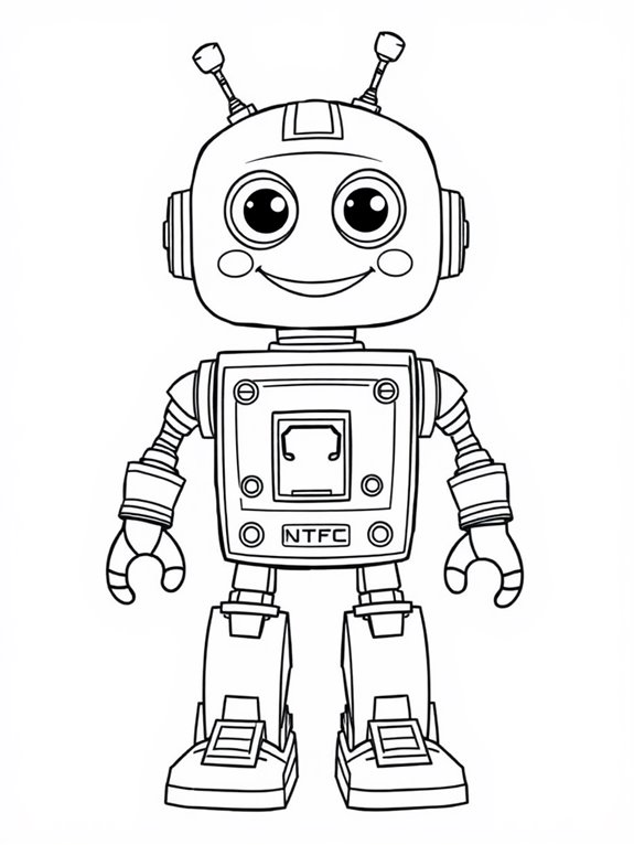 robot themed coloring activity