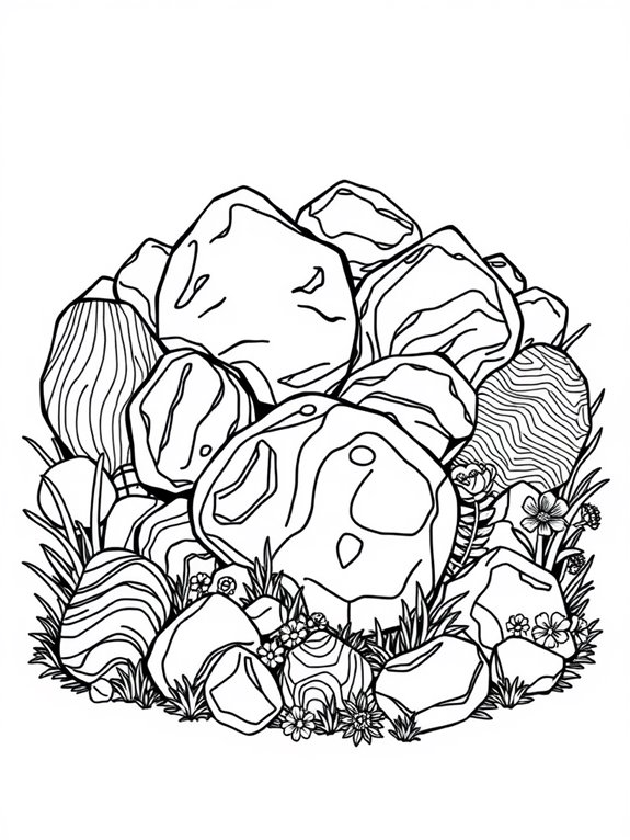 rock coloring page design