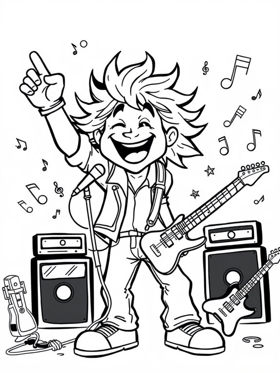 rock star coloring page