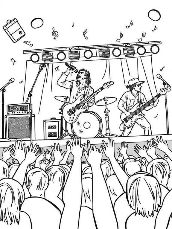 rock star concert coloring page