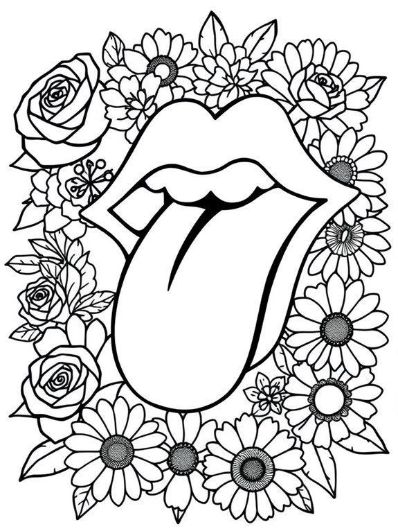 rolling stones coloring page