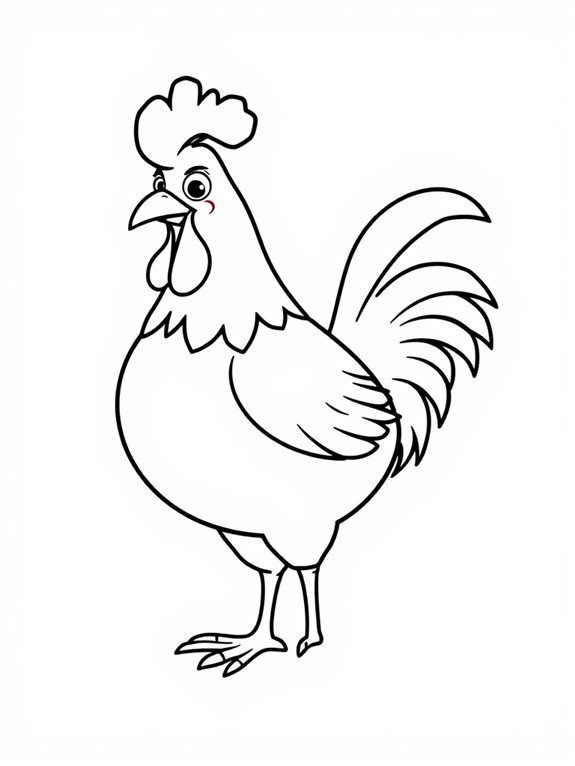 rooster mascot coloring page