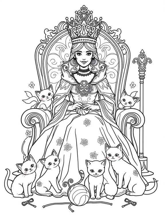 royalty with playful kittens