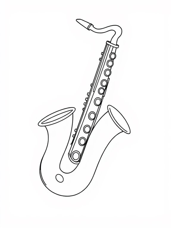 saxophone coloring activity page