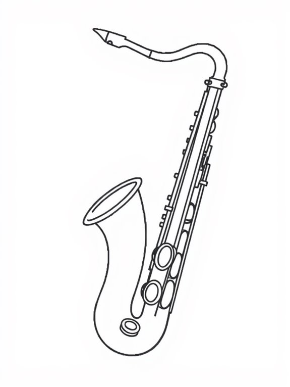 saxophone coloring page design