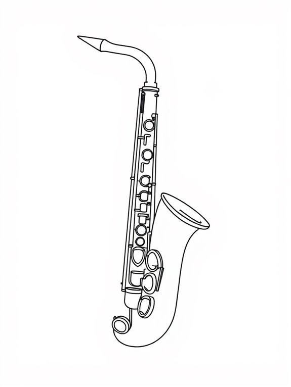 saxophone coloring page design