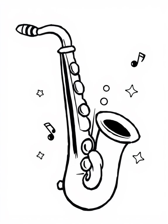 saxophone coloring page fun