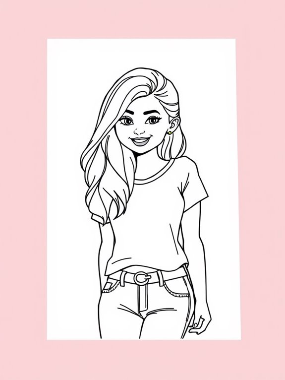 selena gomez coloring page