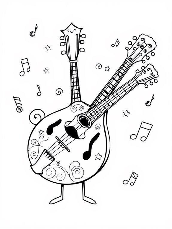 silly mandolin coloring fun