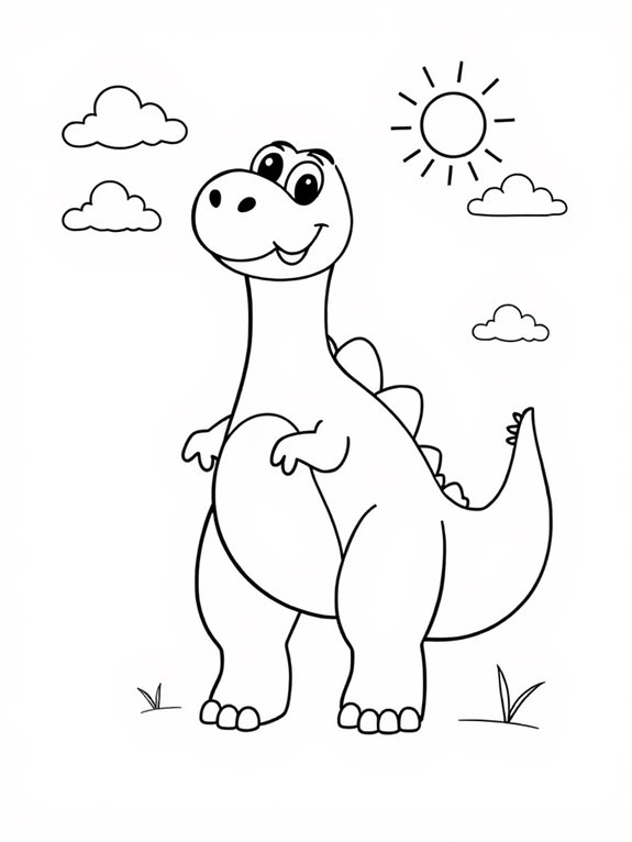 simple dinosaur coloring activity