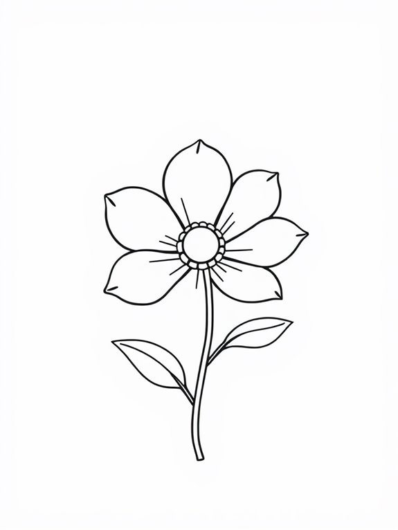 simple floral coloring page