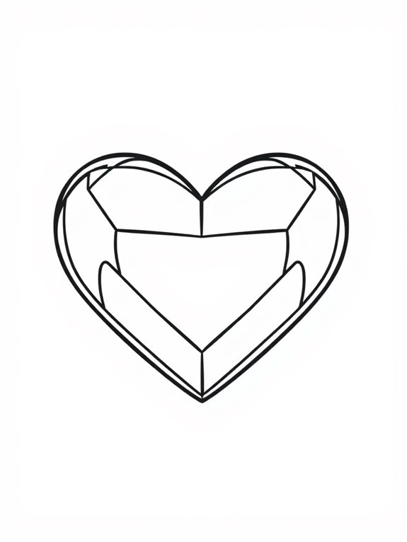 simple heart coloring design