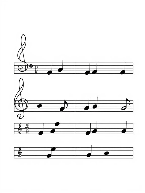 simple music sheet coloring