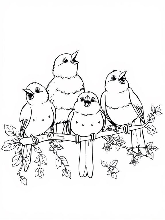 singing birds on branch