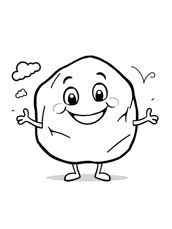 smiling rock coloring page