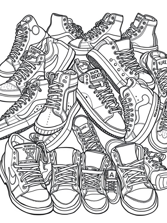 sneaker coloring page design