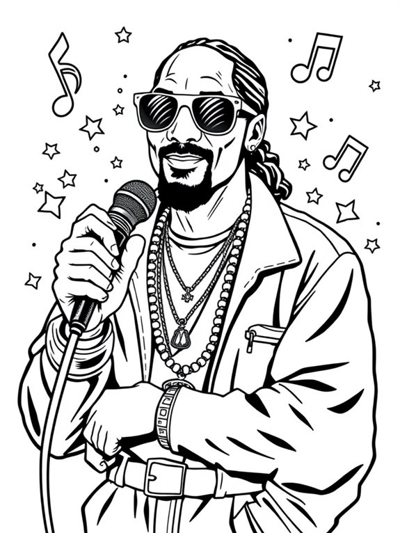 snoop dogg microphone coloring page