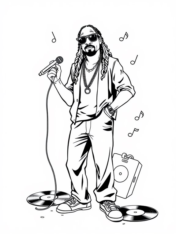 snoop dogg music coloring page