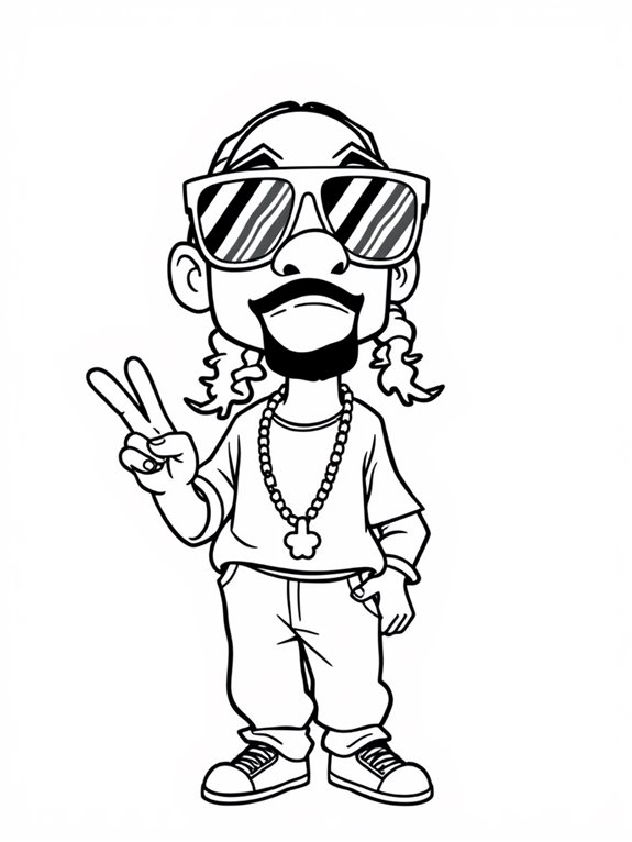 snoop dogg sunglasses coloring page