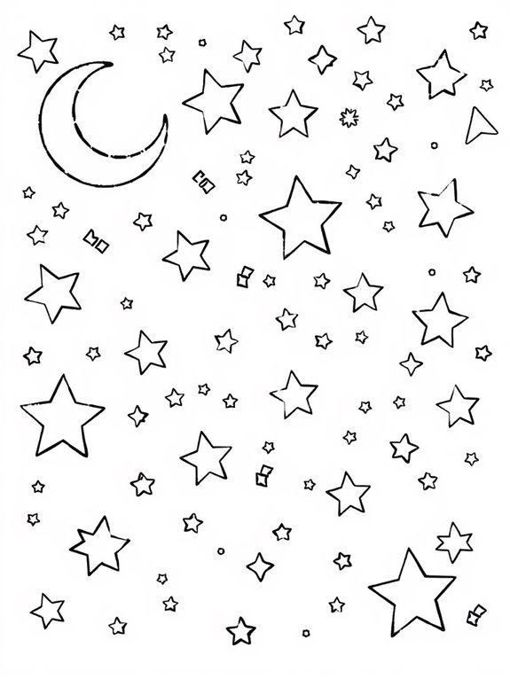 starry sky coloring page