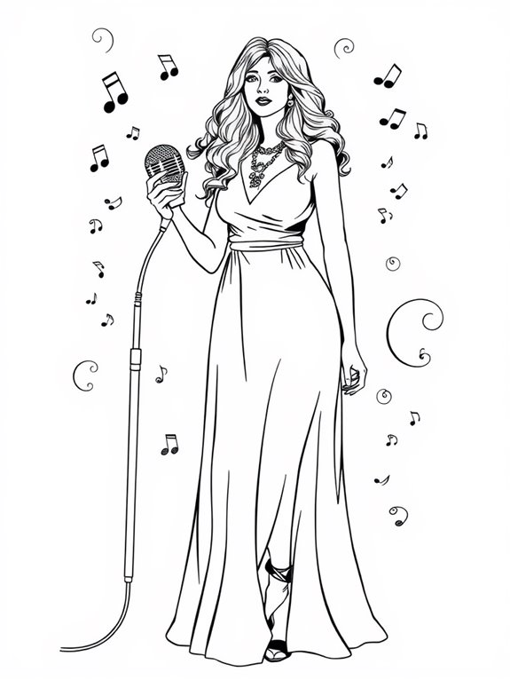 stevie nicks microphone coloring page