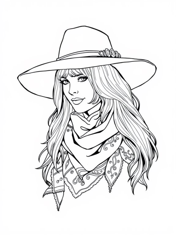 stevie nicks themed coloring page