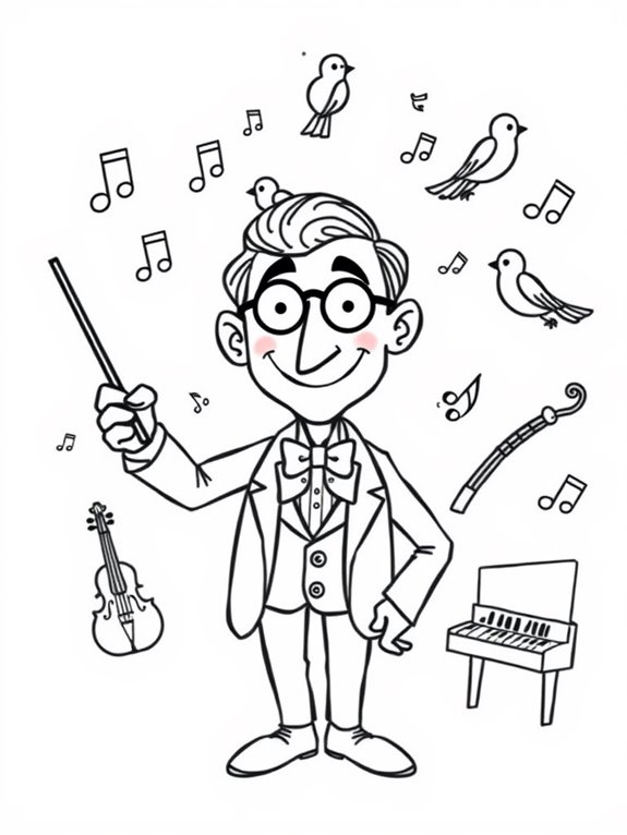 stravinsky themed coloring page