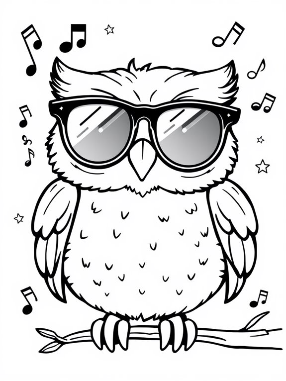 sunglasses wearing owl illustration