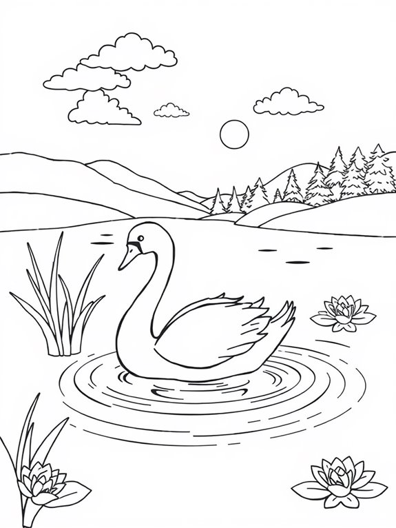 swan lake coloring page