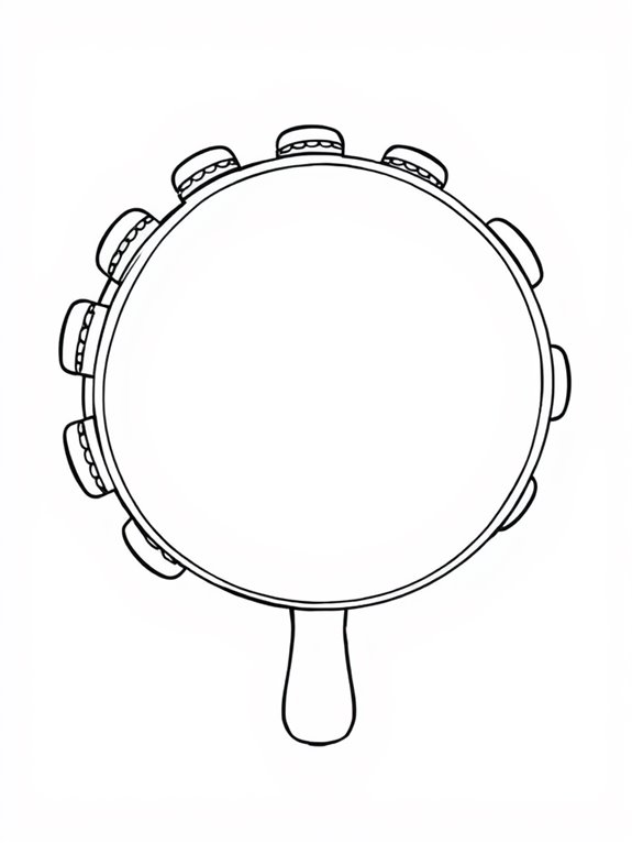 tambourine coloring activity page