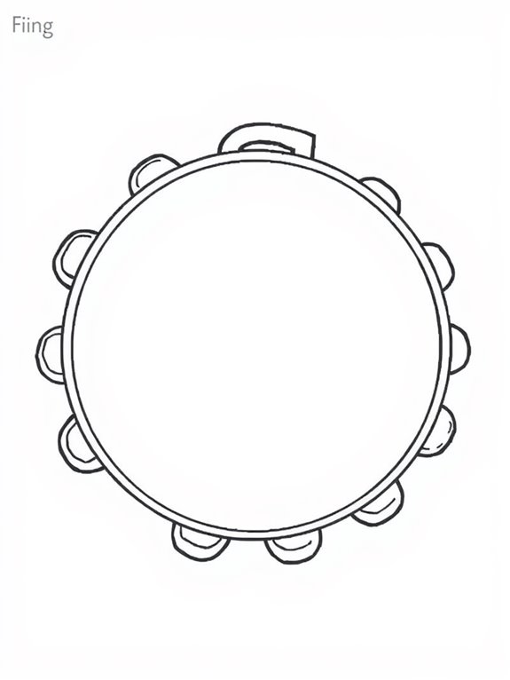 tambourine coloring page design