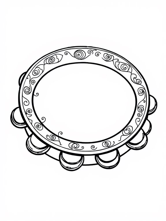 tambourine coloring page design