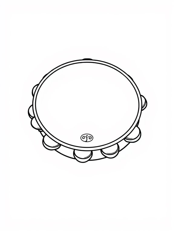 tambourine line art design