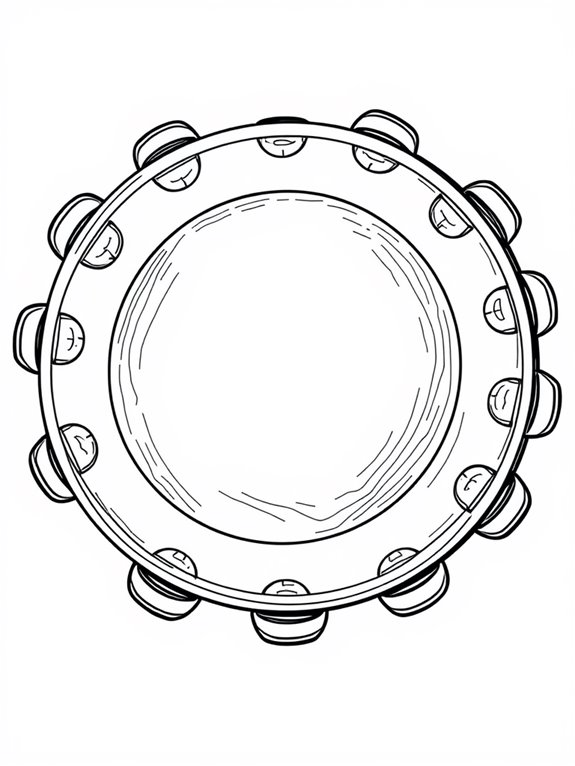 tambourine line art design