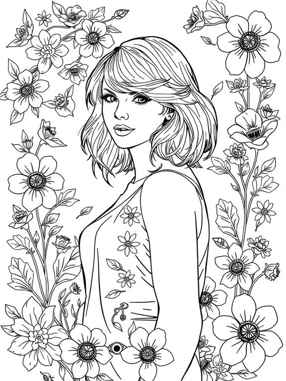 taylor swift coloring page