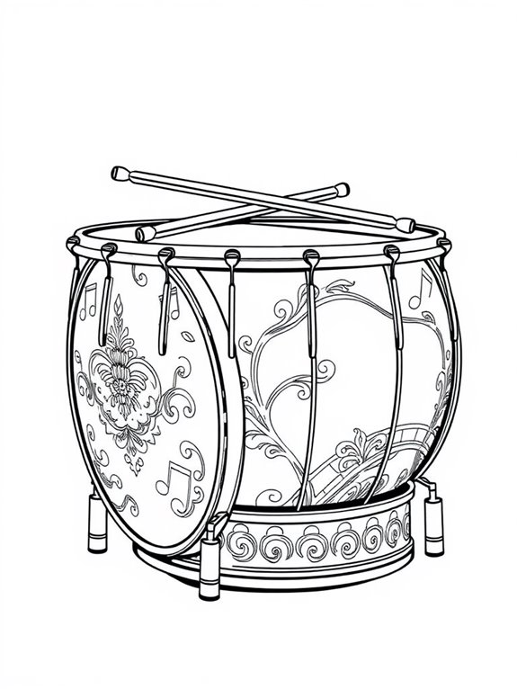 timpani musical instrument coloring page