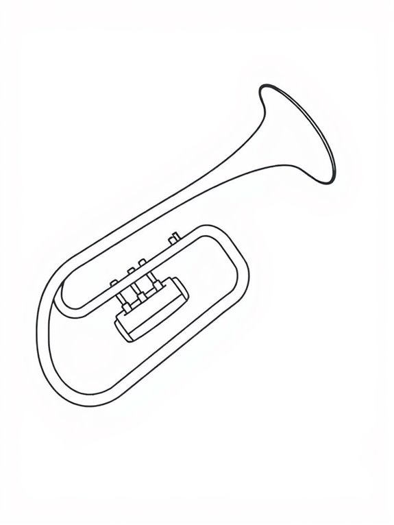 trombone coloring activity page