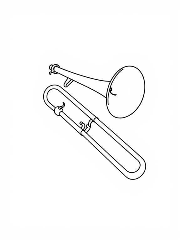 trombone coloring activity page