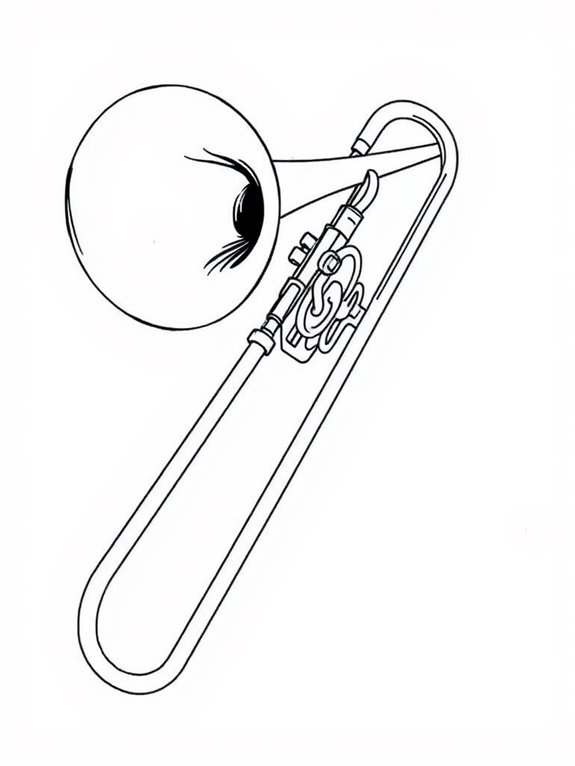 trombone coloring page design