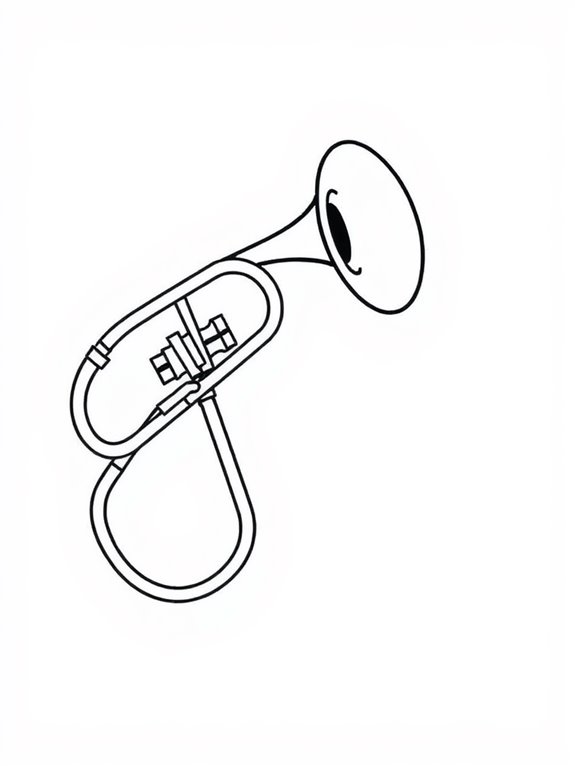 trombone coloring page design