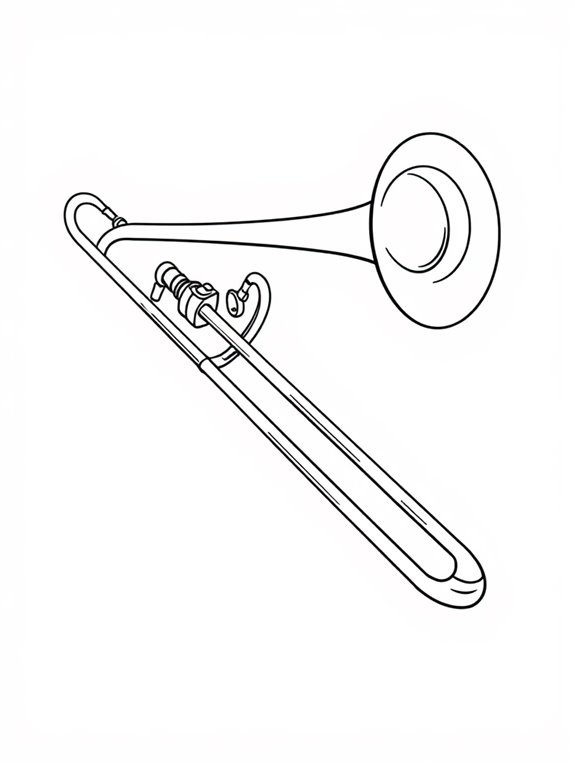 trombone illustration for coloring